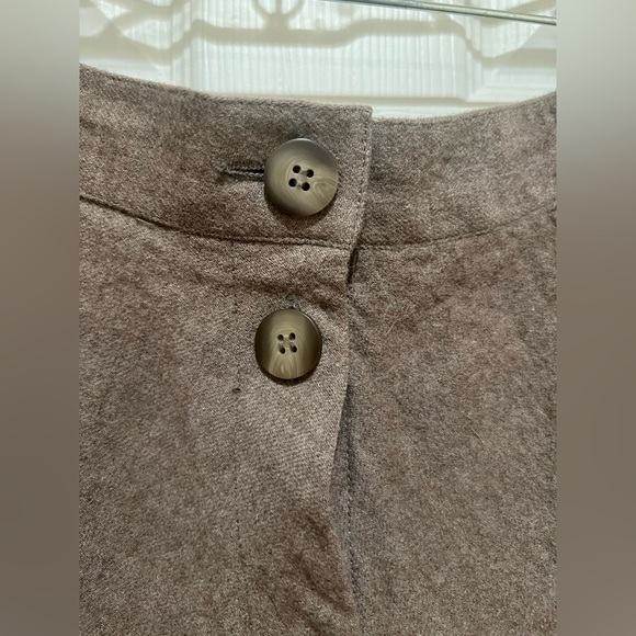 Liz Claiborne Wool light Brown Button-Down Skirt - Picture 3 of 5